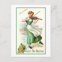 Vintage Irish Lass with Fiddle