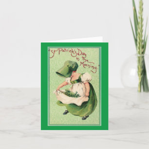 Vintage Irish Miss St.Pat's Card