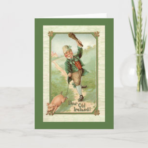 Vintage Irish Pig St. Patrick's Day Card