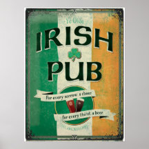 Vintage Irish Pub Memorabilia Poster