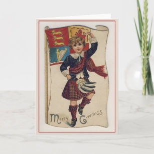 Vintage Irish Scottish Welsh Christmas Card