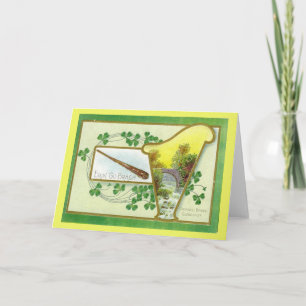 Vintage Irish St Patrick's Day Harp Card