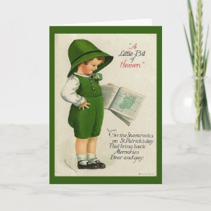 Vintage Irish St Patrick's Day Lad In Green Card