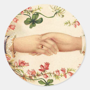 Vintage Irish Wedding Classic Round Sticker