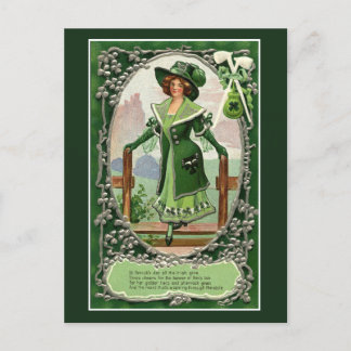 Vintage Irish Women St. Patrick's Day Holiday Postcard