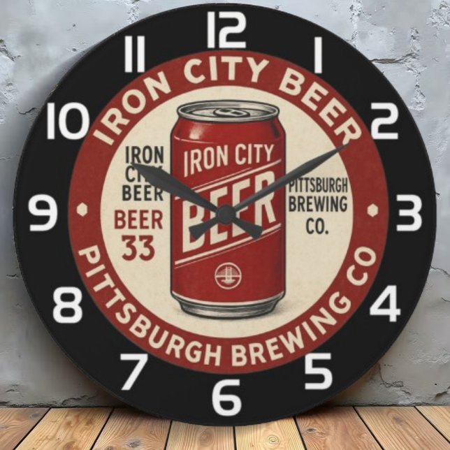 Vintage Iron City Pittsburgh Brewing beer Large Clock (Creator Uploaded)