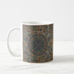 Vintage Islamic Geometric Mandala & Floral Mosaic Coffee Mug