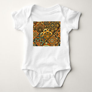 Vintage Islamic motifs, decorative seamless. Baby Bodysuit