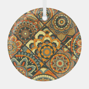 Vintage Islamic motifs, decorative seamless. Glass Tree Decoration