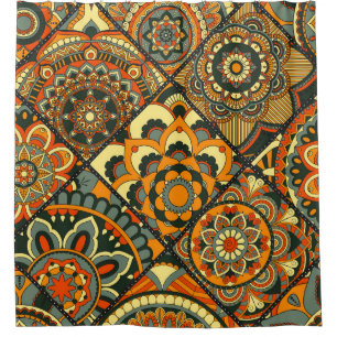 Vintage Islamic motifs, decorative seamless. Shower Curtain