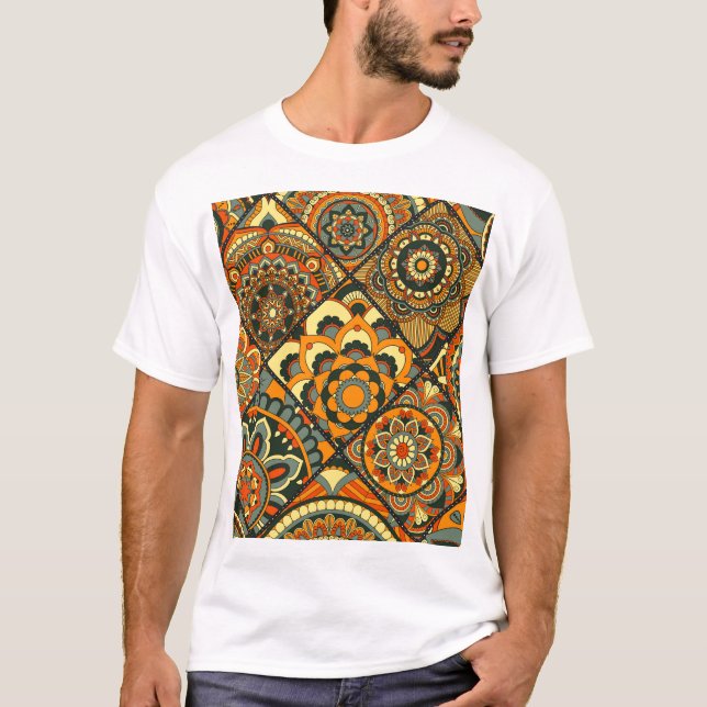 Vintage Islamic motifs, decorative seamless. T-Shirt (Front)