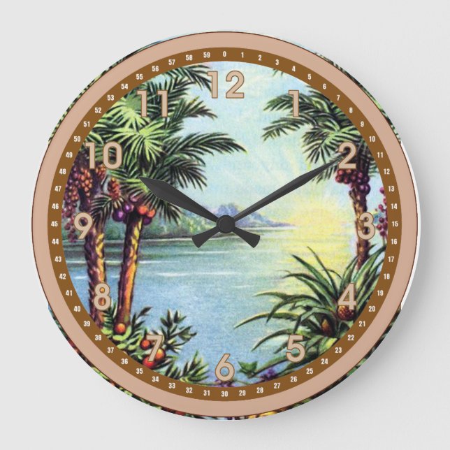 Vintage Island Large Clock (Front)