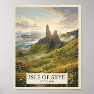 Vintage Isle of Skye Scotland Travel Poster