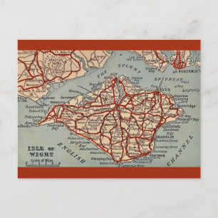 Vintage Isle of Wight Map Postcard