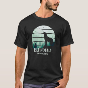 Vintage Isle Royale National Park Howling Wolf Woo T-Shirt