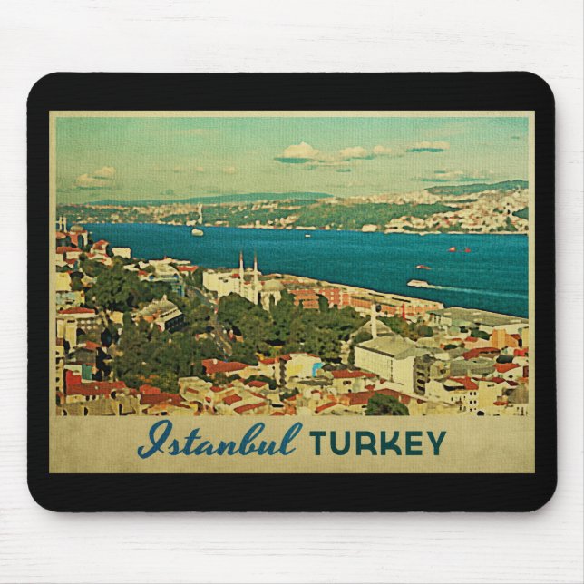 Vintage Istanbul Turkey Mouse Mat (Front)