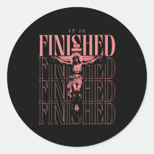Vintage It Is Finished - Jesus On The Cross Christ Classic Round Sticker
