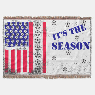 Vintage It’s the Season Football Throw Blanket