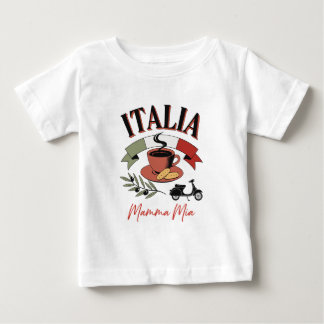 Vintage Italia Coffee, Retro Scooter & Mamma Mia Baby T-Shirt
