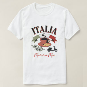 Vintage Italia Coffee, Retro Scooter & Mamma Mia T-Shirt