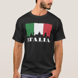 Vintage Italia Italian Flag Italy Skyline Men Wome T-Shirt