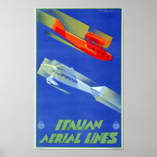 Vintage Italian Airline Travel Poster