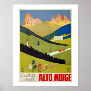 Vintage Italian Alps travel poster (South Tyrol)