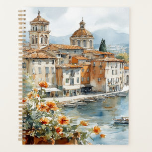 Vintage Italian Amalfi Coast Watercolor Art Print Planner