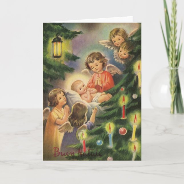 Vintage Italian Baby Jesus Christmas Card (Front)