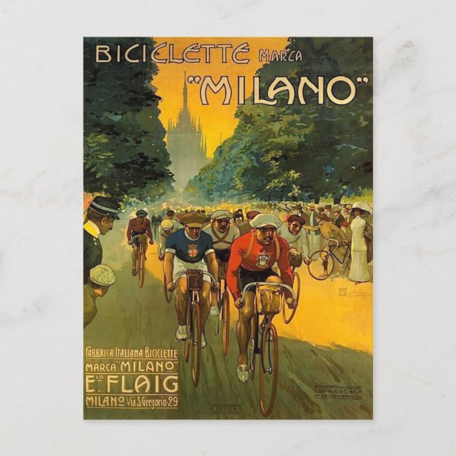 Vintage Italian Bicycle Ad Postcard (Front)