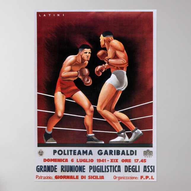 Vintage Italian Boxing Poster (Front)