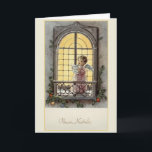Vintage Italian Buon Natale Christmas Card<br><div class="desc">Retro / Vintage Italian Christmas greeting card.  Adorable angel singing from a decorated balcony!  Buon Natale!  Merry Christmas!</div>