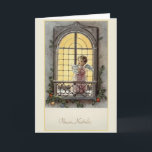 Vintage Italian Buon Natale Christmas Card<br><div class="desc">Retro / Vintage Italian Christmas greeting card.  Adorable angel singing from a decorated balcony!  Buon Natale!  Merry Christmas!</div>