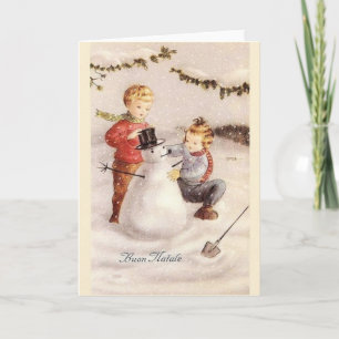 Vintage Italian Buon Natale Christmas Card