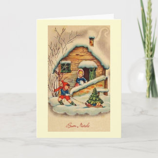 Vintage Italian Buon Natale Christmas Card