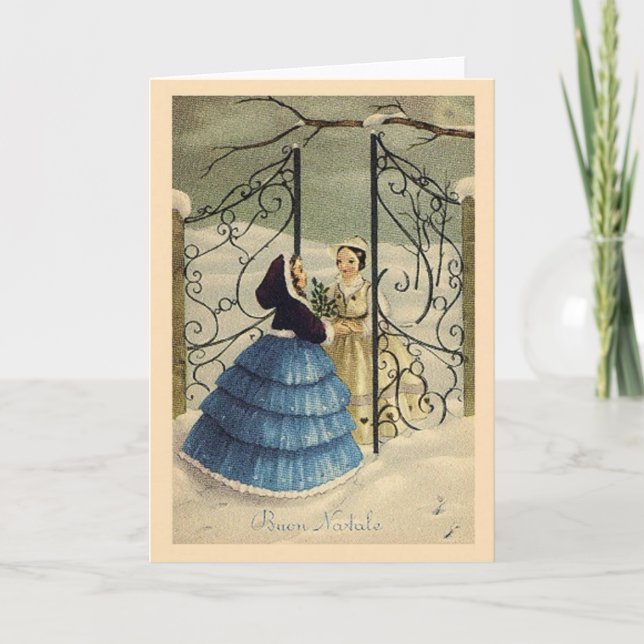Vintage Italian Buon Natale Christmas Card (Front)