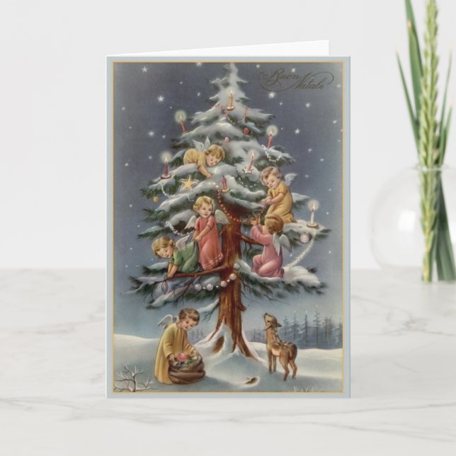 Vintage Italian Buon Natale Christmas Card (Front)