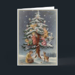Vintage Italian Buon Natale Christmas Card<br><div class="desc">Retro / Vintage Italian Christmas greeting card.  Adorable little angels decorating a beautiful Christmas Tree!  Buon Natale!  Merry Christmas!</div>