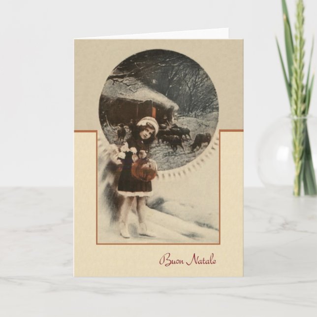 Vintage Italian Buon Natale Christmas Card (Front)