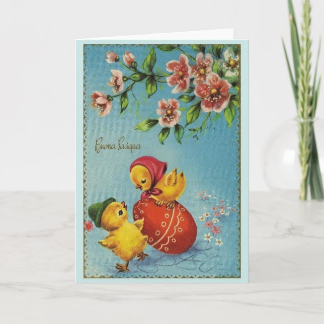 Vintage Italian Buona Pasqua Easter Card (Front)