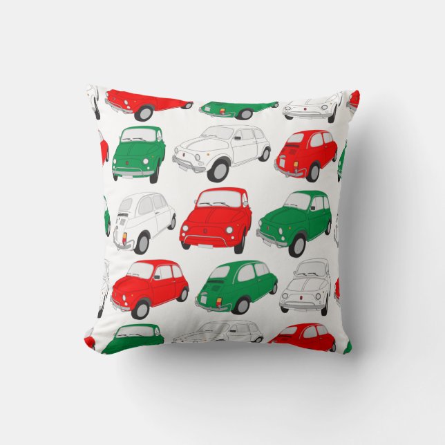 Vintage Italian Car Pattern Cushion (Front)