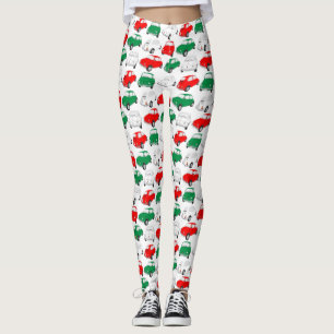 Vintage Italian Car Pattern Leggings