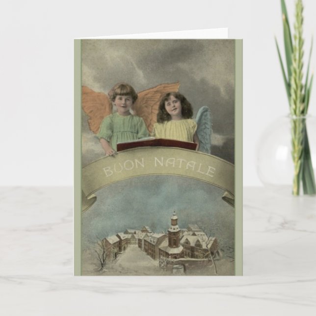 Vintage Italian Christmas Greeting Card (Front)