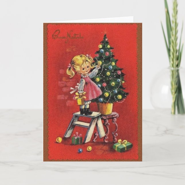 Vintage Italian Christmas Greeting Card (Front)