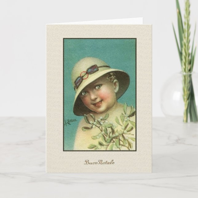 Vintage Italian Christmas Greeting Card (Front)