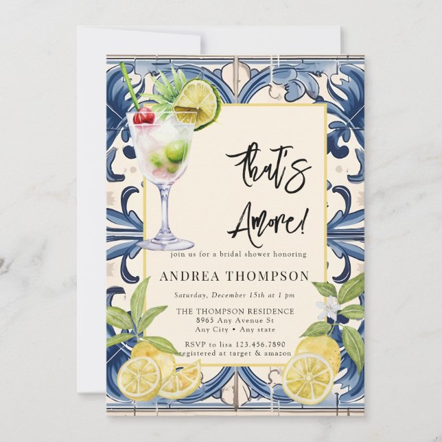 Vintage Italian | Citrus Lemon | Bridal Shower Invitation (Front)