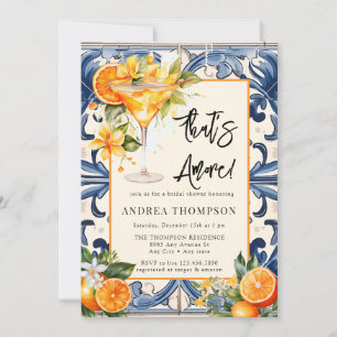 Vintage Italian Citrus Orange Bridal Shower Invitation