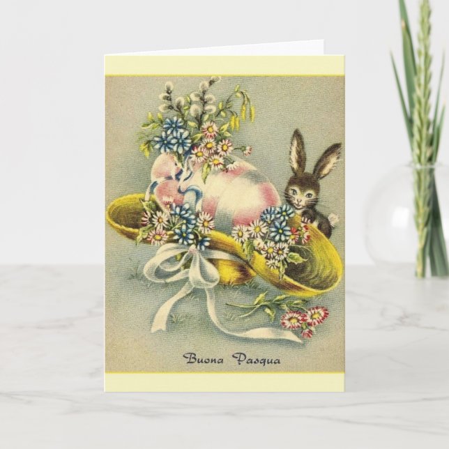 Vintage Italian Easter Buona Pasqua Card (Front)