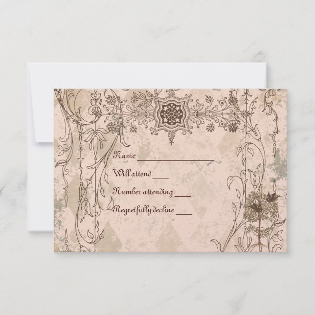 Vintage Italian Faded Pink rsvp with envelopes (Front)