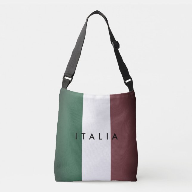 Vintage Italian flag of Italy crossbody bag (Front)